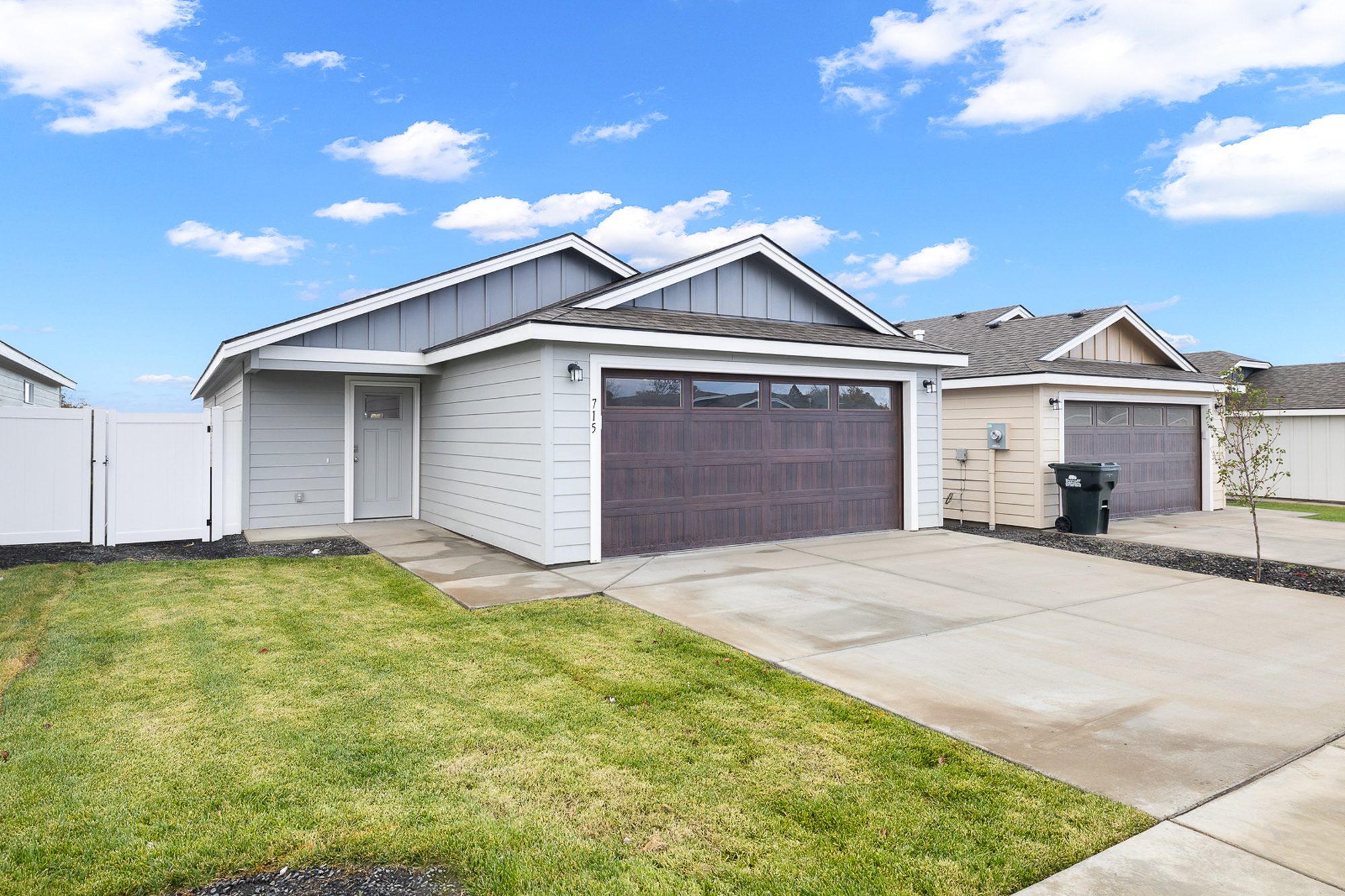 Front exterior of a three bedroom, two bath Olin Homes home at 715 Tinley St