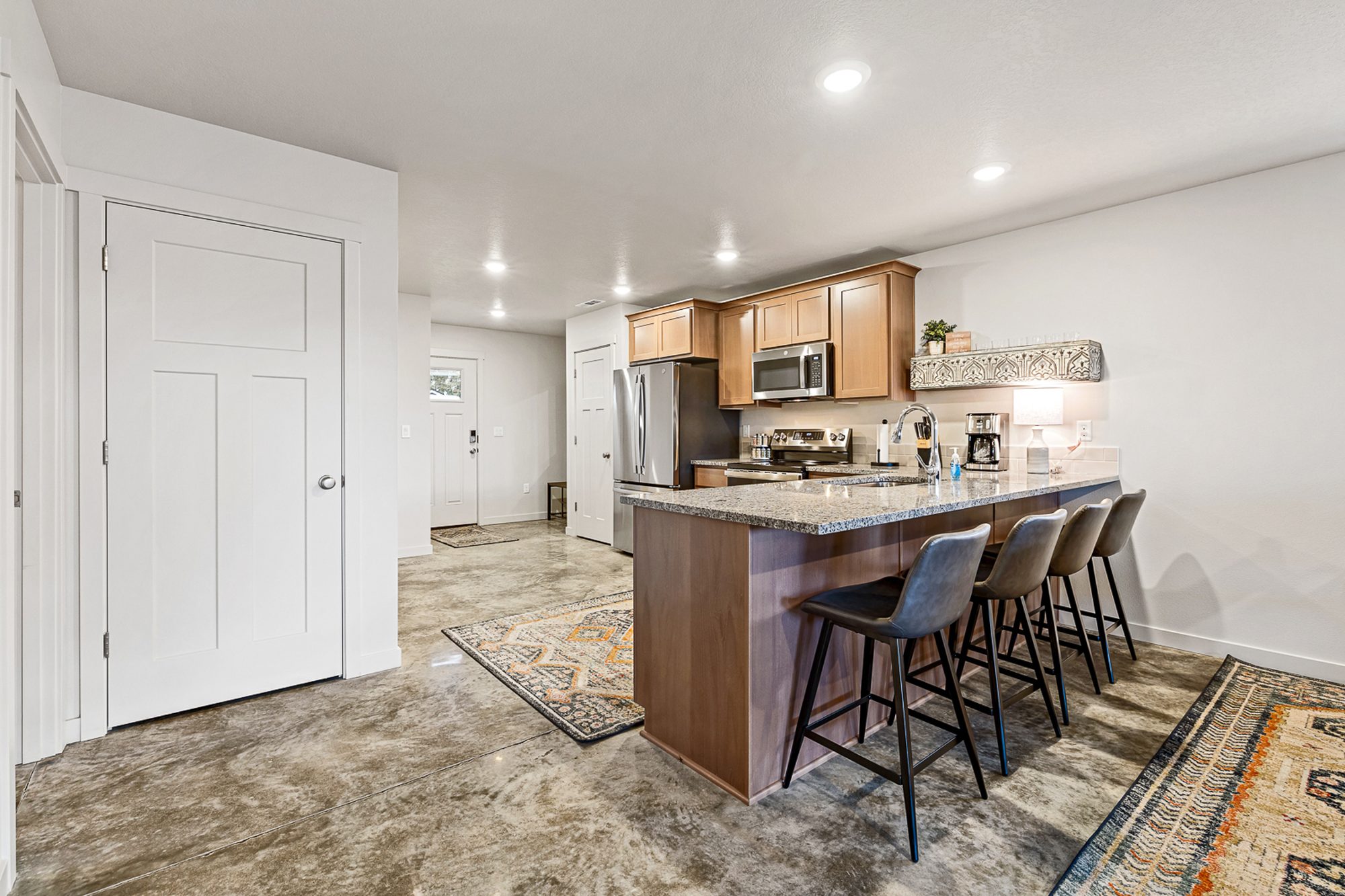 Kitchen island in a three bedroom, two bath Olin Homes home at 715 Tinley St