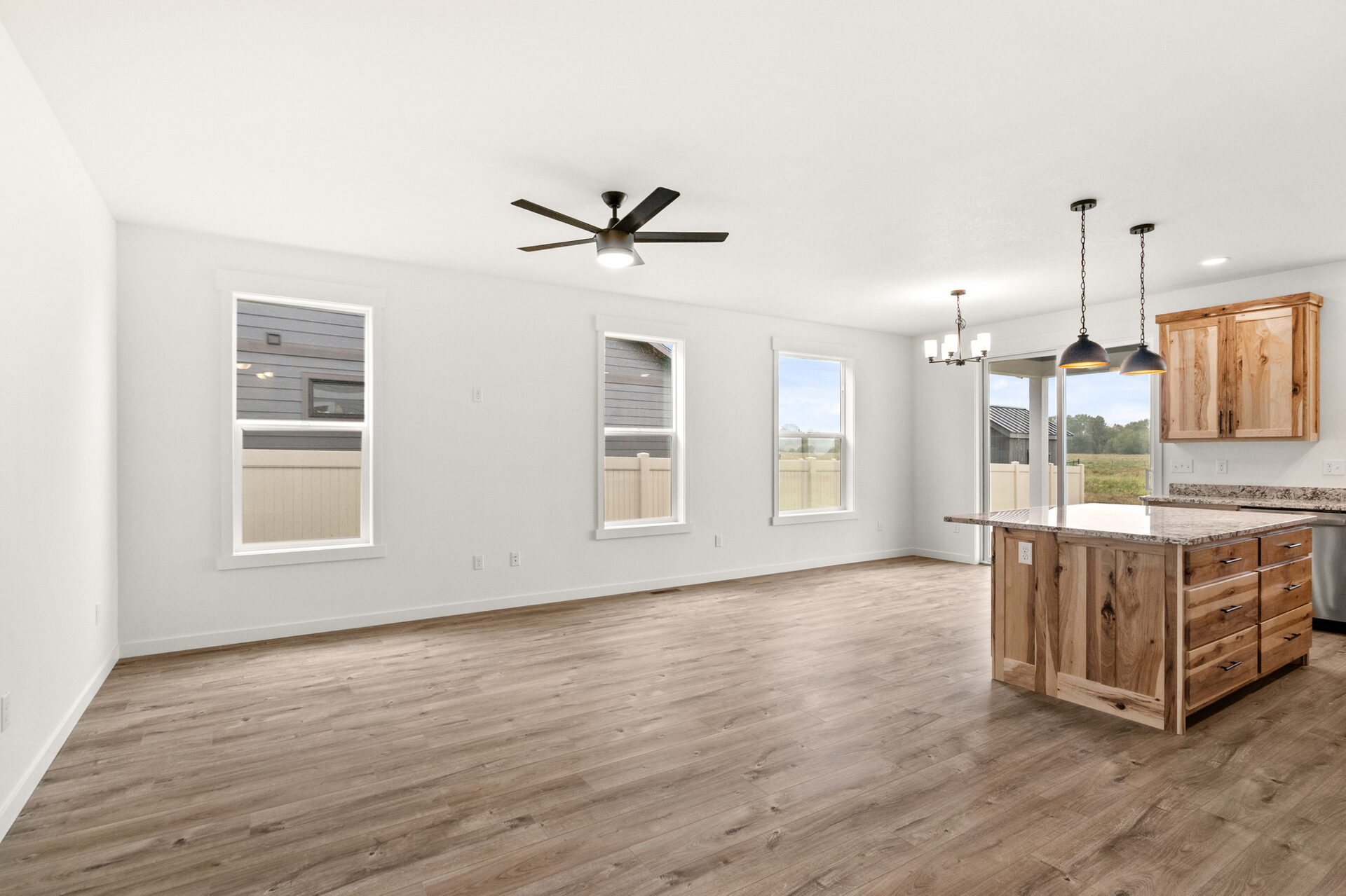 Open living and dining area at 230 Stirling Loop