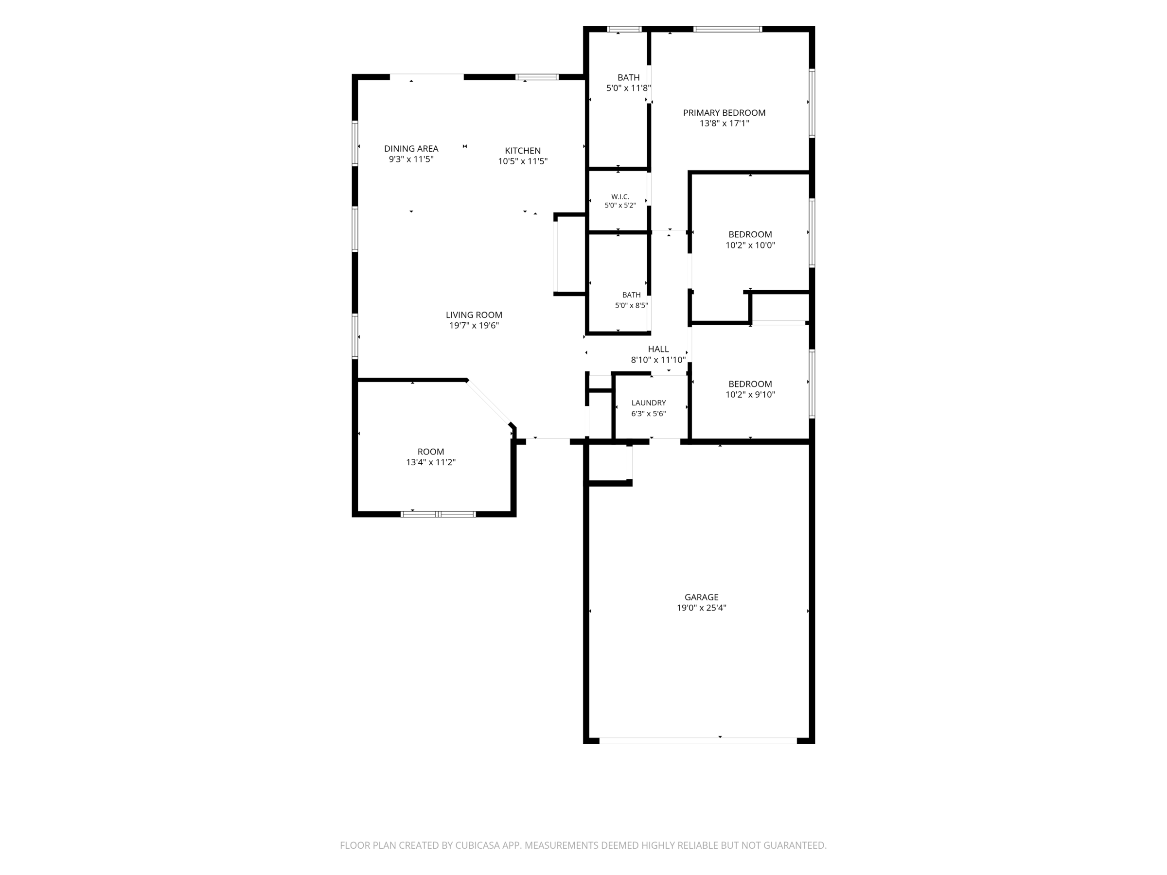 Floor plan of 230 Stirling Loop, a three bedroom two bath Olin Homes home with office
