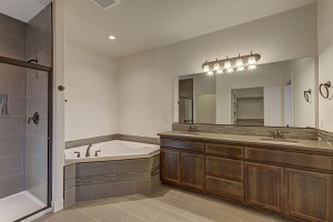 Separate garden tub and shower in master